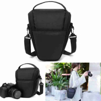 Multi-functional Nylon Triangle Black Camera Bag Portable Waterproof Camera Backpack Shoulder Strap Case For Canon Nikon Sony