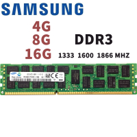 SAMSUNG 4G 8G 16G 4GB 8GB 16GB DDR3 2RX4 PC3-10600R 12800R 14900R ECC REG 1333Mhz 1600Mhz 1866Mhz PC RAM หน่วยความจำเซิร์ฟเวอร์ RAM 1600