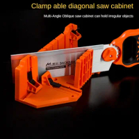Woodworking Clamping Mitre Box Diagonal Saw Cabinet 45 90 Degree Saw Box Angle Saw Oblique Cutting Groove Sawing Guide Slot