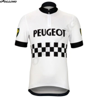 New Classical Retro Team White Maillot Cycling Jersey Customized Orolling 2 Types Zipper