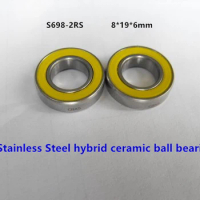 20pcs ABEC-7 S698-2RS 8x19x6 mm Stainless Steel hybrid ceramic ball bearings S698 698 2RS CB 8*19*6 fishing reel bearing