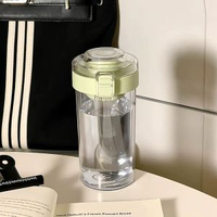 全城熱賣 - 簡約水杯塑膠耐高溫帶茶隔便攜男女生高顏值夏天直飲泡茶隨行杯子綠色360ml【送杯刷】