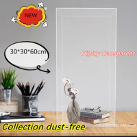 Acrylic Display Case 30*30*60cm Clear Transparent Dustproof Box For Figures Dolls Collectibles