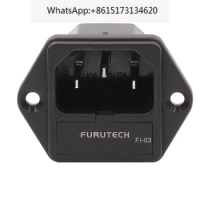 Brand New Original FURUTECH FI-03 AC Power Plug socket IEC320-1 C14 Male With Fuse Holder Gold Rhodium Plated 10A 250V 1PC