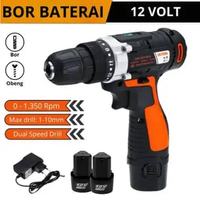 LAISHID Mesin Bor 2 SPEED Bor Tangan Cordless Drill Bor Cas Murah Tanpa Kabel Berkualitas AOTUO 12V