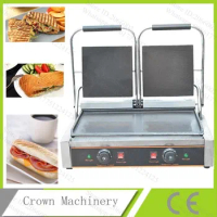 110V/ 220V Electric Panini Maker Oven Pan Toaster; Bread Griddle Toaster
