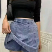 RCP-Rok Celana Rempel bahan jeans premium non strecth rokcel rok celana tenis rok wanita Skort warna