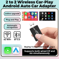 Wired to Wireless Carplay Android Auto Smart box Plug And Play 5Ghz WiFi BT5.0 Support Toyota/Kia/VW/Mercedes Benz/Hyundai/Audi