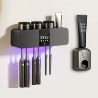 全城熱賣 - 2026新款智能牙刷消毒器紫外線殺菌烘乾壁掛式電動牙杯牙膏置物架
