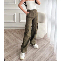 ZAYIDA -  Rora Cargo Pants - Celana Kargo Wanita Katun Twill Stretch melar Highwaist Loose Korean St