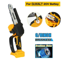 6/8 Inch Brushless Chainsaw for DeWALT 18/20V Battery Cordless Electric Chain Saw Woodworking Cutter