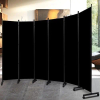 Room Divider Folding Privacy Screens W/Lockable Wheels, 132'' Partition Room Dividers Freestanding R