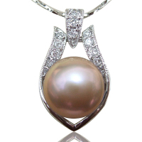 【小樂珠寶】11mm粉色超大顆珠超值選-頂級天然珍珠項鍊