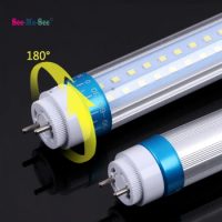 10PCS T8 Led Tube Round Rotatable Bar Indoor Lighting 2ft 4ft PVC Plastic Fluorescent For Kitchen Under Cabinet Wall Lamps