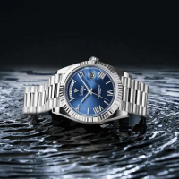 CADISEN C8185 ICE-BLUE Dial Sapphire Glass Watches Men Japan MIYOTA-8285 Movt Men`s Watch Mechanical Automatic Diver Watch Clock