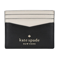 Kate Spade防刮拼色六卡名片夾-黑/白