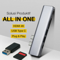 Permata Mall- SATACHI USB Hub Type C 3.0 Adapter 7in2 USB Type C HDMI MicroSD PD TF - BYL-2101