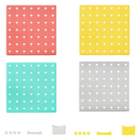 Pegboard Punch-Free Wall Storage Rack No-drilling Hole Board Storage Rack Bedroom Kitchen Hook Wall-mounted Storage Organizer