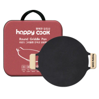 【happy cook】韓國製 IH 大理石不沾烤盤38cm 旗艦全配組 烤盤＋木把手+提袋(韓國烤盤 中秋節 烤肉)