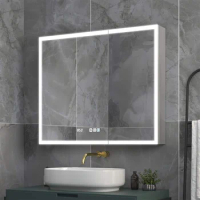 Modern Fashion Wide Mirror Medicine Cabinet Smart Bathroom Mirror Cabinet With Led Light