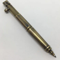 Retro Style Handmade Machine Gun Pen Old Technique Ballpoint Pen Self Defense EDC Tool Outdoor