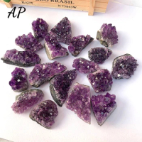 1pc/30-50mm Amethyst Cluster Natural Crystal Stone Deep Purple Cluster Energy Healing Mineral Quartz Rock Home Decoration Geode