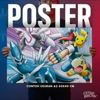 Poster Pokemon Custom Artpaper Dekorasi Kamar Anime Pikachu Charizard Hiasan Dinding Aesthetic A1 90