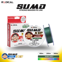 [ X12 ] Senar Pancing RADICAL PE Sumo Multicolor Dark Green 100–300 Meter Mancing Casting Laut