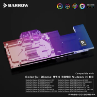 Barrow GPU Water Block for Colorful iGame RTX 3090/3080Ti Neptune/Vulan X OC, ARGB Copper Graphics Card Radiator, BS-COI3090-PA