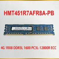 1 Pcs 4GB 4G 1RX8 DDR3L 1600 PC3L-12800R ECC RAM For SK Hynix Memory HMT451R7AFR8A-PB
