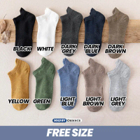 Desince cotton ankle socks unisex socks ankle protection men women socks solid color Stokin Pendek S