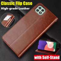 For Samsung Galaxy A22 A22s 5G 6.6 inch SM- A226B A226BDS A226BR Genuine Leather Case Vintage Wallet