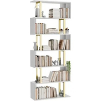 Geometric Bookshelf Storage Locker Bookcase Wooden Decorative Storage Rack Shelf Display Stand Cube Organizer Shelving for Books