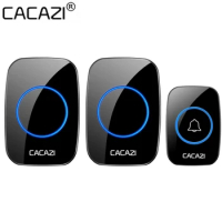 CACAZI New Wireless Doorbell Waterproof 300m Range US EU UK Plug-in Home Intelligent Door Bell Battery 1 2 Button 1 2 Receiver