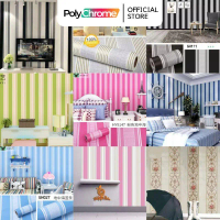 [COD] Wallpaper Dinding Stiker Salur Garis Stripe Pink Biru Hijau Hitam Putih Rainbow HIGH QUALITY b