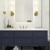 Deep Blue Bathroom Cabinet Combination American Floor to Floor Oak Solid Wood Wash Basin Wash Basin Basin Basin Cabinet