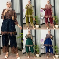 AFAREEN - Setelan Wanita Celana Panjang Set Tunik Jumbo Daster Cp Lengan Panjang Aple