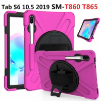 Tab S6 10.5 T860 Armor Case for Samsung Galaxy Tab S6 10.5 2019 SM-T860 T865 SM-T865 Case Shockproof Hand Strap Funda Cover #S