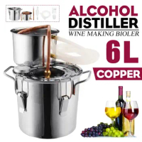 6L Alcohol Distiller Copper With Circulating Pump Water Wine Brandy Essential Oil Brewing Kit