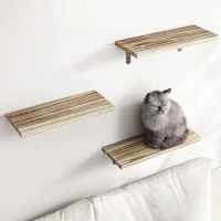 Floating Wall Shelves Rustic Style Wooden Floating Shelves Simple Installation Plant Display Wall-mounted Book Storage