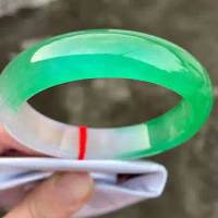 Latest Natural Ice Floating Flower Jade Bracelet Exquisite Hand Ring Perfect Jadeite Bangle Fine Jewelry Accessory Holiday Gift