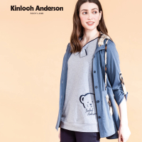 【Kinloch Anderson】探頭小熊領結短袖上衣 金安德森女裝(KA1153005 黑/灰)