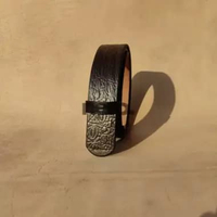 Tali ikat pinggang sabuk pria kulit asli motif buaya Brown