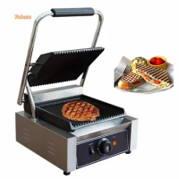 Electric Beef Contact Griddle Grill Stainless Steel Table Top Flat BBQ Sandwich Press Panini Grill Kitchen Catering Equipment