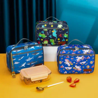 Fashion Children's Cartoon Portable Bento Box Thermal Insulation Cooler Bag Insulation Bag Outdoor Lunch Bag for Food