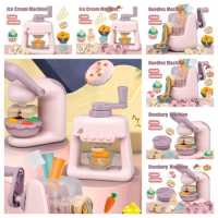 Cooking Toys Simulation Kitchen Ice Cream Machine Miniature Noodles Mini Colourful Clay Pasta Machine Hamburg Safe Kids