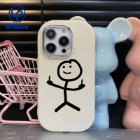 เคสโทรศัพท์, ดีไซน์การ์ตูนมินิมอล, การออกแบบไม้เท้ามือสอง, สำหรับ iPhone 15, 14, 13, 12, 11, Pro Max