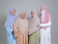 Tudung Azizah Bawal Sulam - Koleksi Sakinah