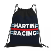 Martini Racing Backpacks Casual Portable Drawstring Bags Drawstring Bundle Pocket Storage Bag BookBag For Man Woman Students