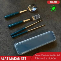 Sendok Set Jerami Kulteri Warna Alat Makan Souvenir Set Sendok Garpu Sumpit Travel Stainles Portable